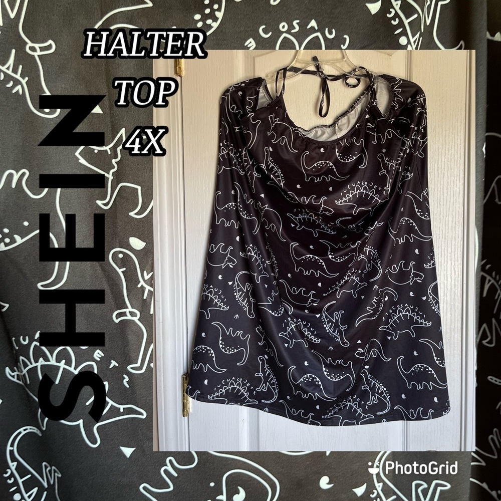 Shein curve dino halter top